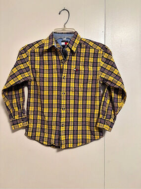 Tommy Hilfiger Plaid Button Down in Yellow & Blue